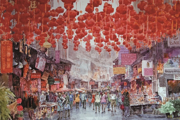 ６杨永葳　《节日西街》110cm×80cm 时间：2012年8月.jpg
