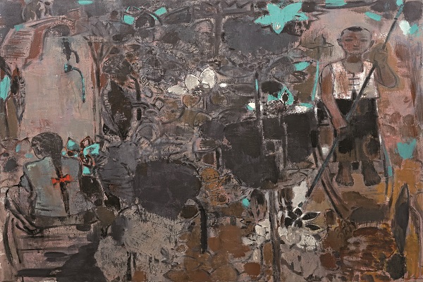３黄菁《童年记忆》100x100cm.jpg